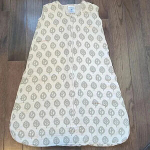 Halo Muslin Cotton Gray Leaf Pattern Sleep Sack